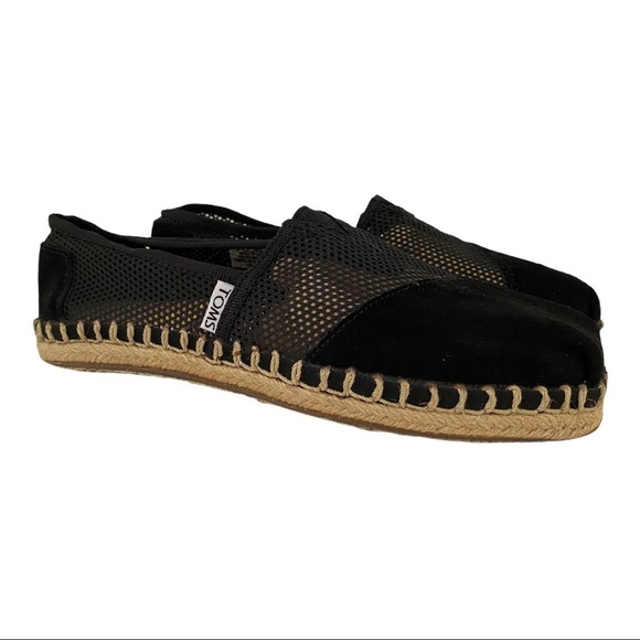 Toms New Women’s Classics Black Mesh Espadrille - Picture 2 of 9